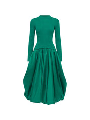 Kenlie l/s mock neck midi dress