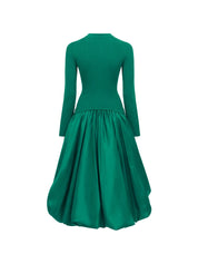 Kenlie l/s mock neck midi dress