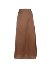 High-waisted satin-finish skirt