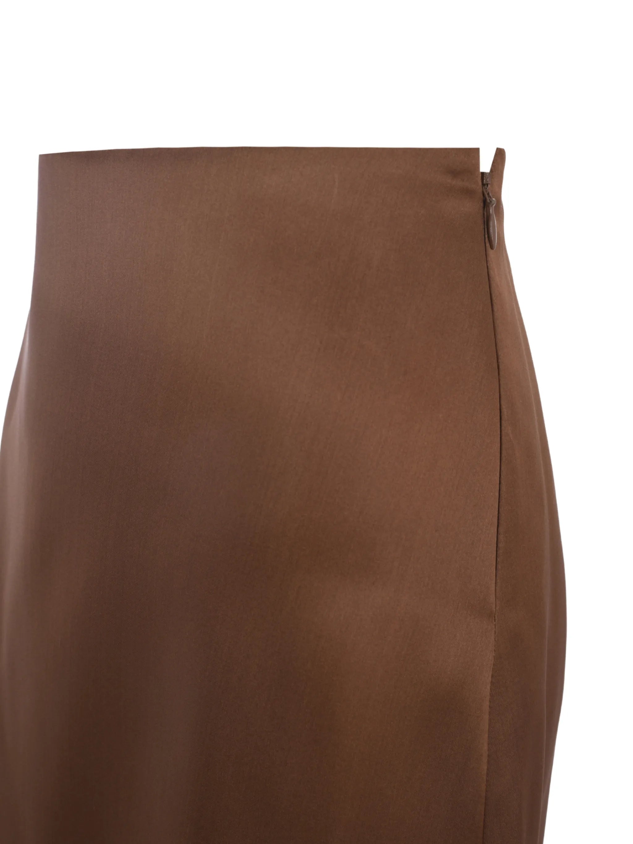 High-waisted satin-finish skirt