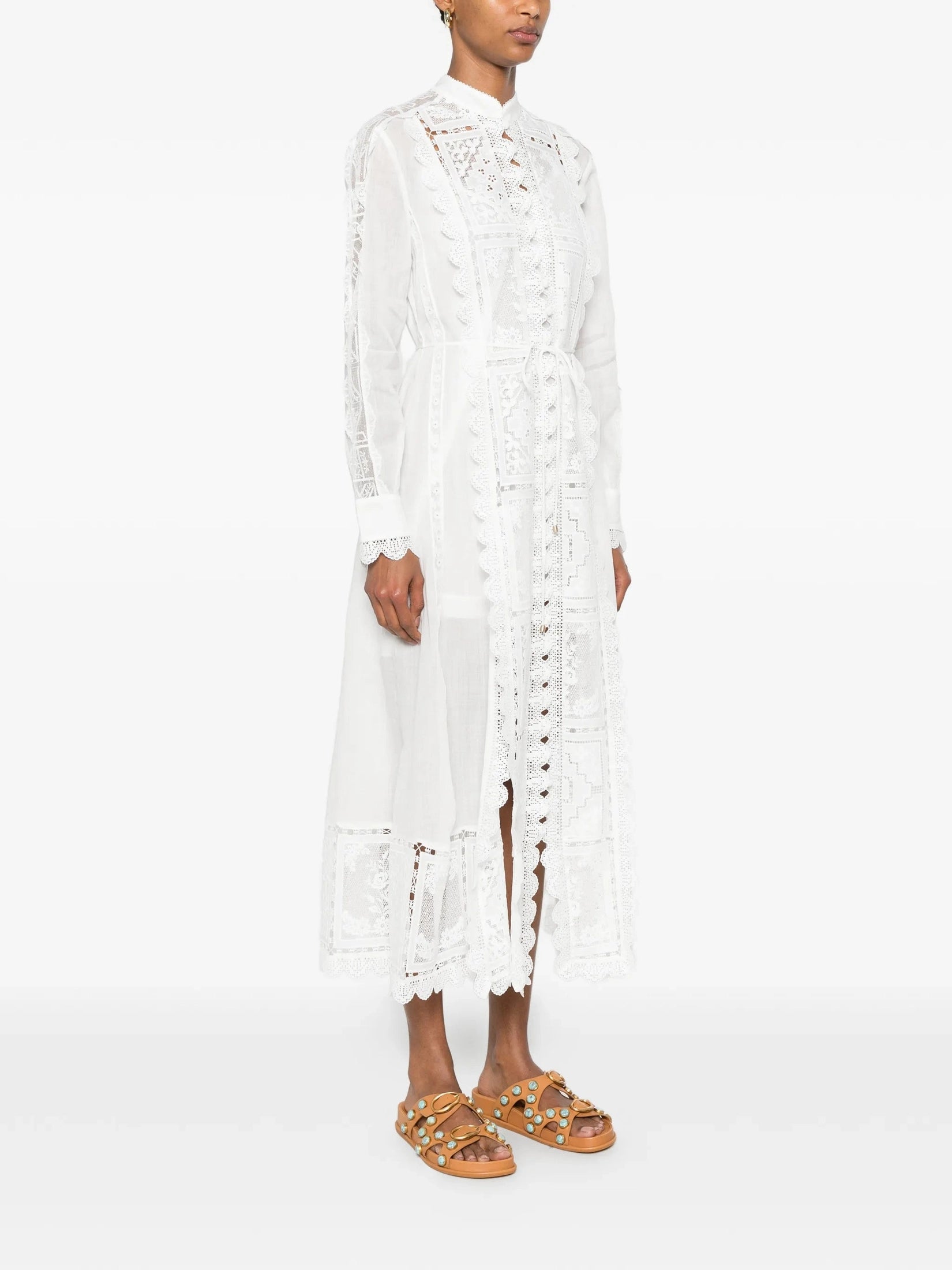 Aster embroidered midi dress