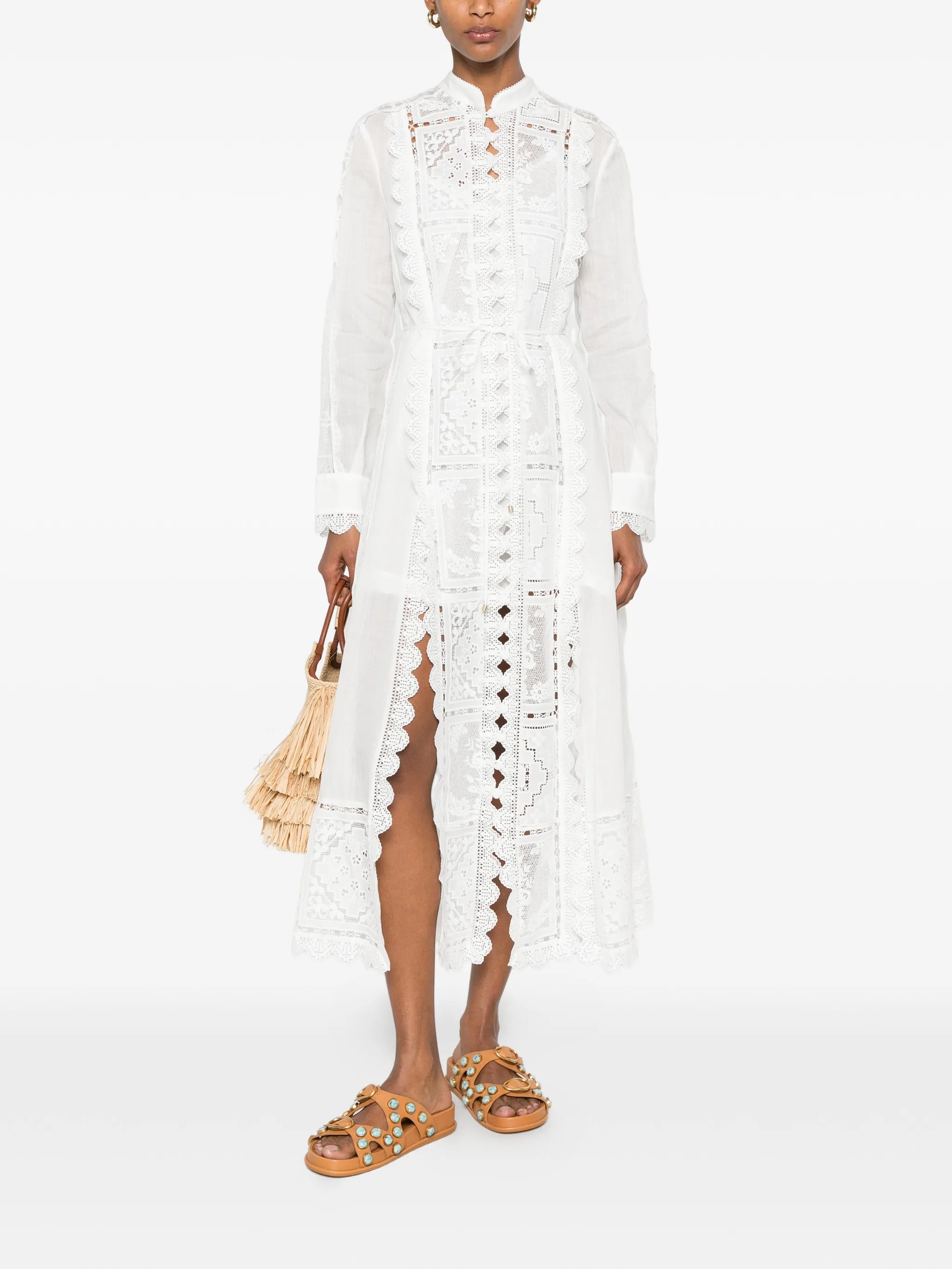 Aster embroidered midi dress