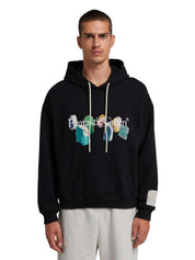 "fantastic green inverse series" organic cotton hooded sweatshirt