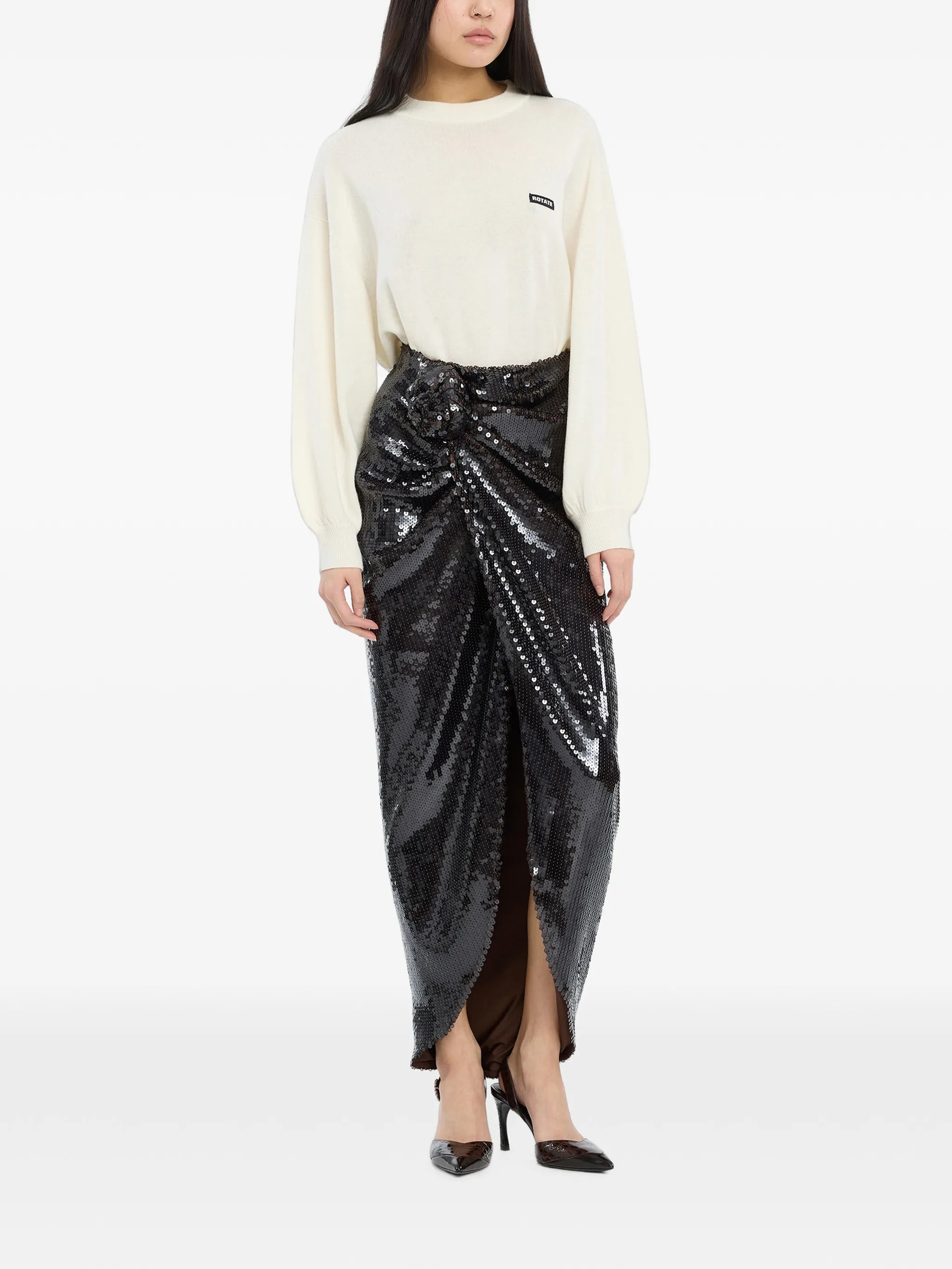 Sequins knot skirt