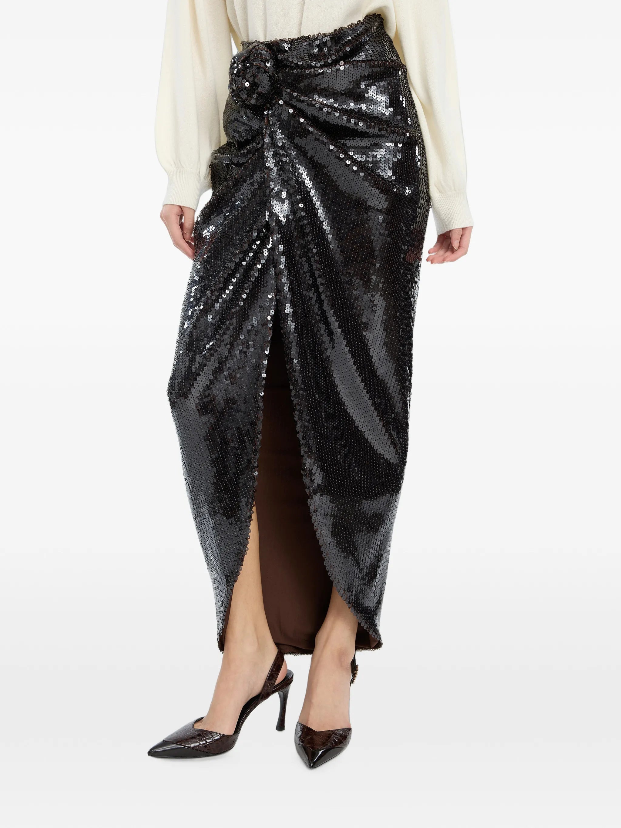 Sequins knot skirt
