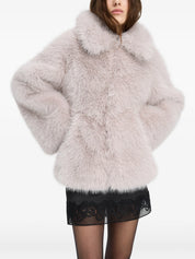 Faux fur flared jacket