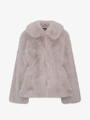 Faux fur flared jacket