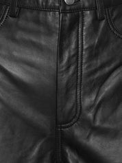 Barrel leg leather pants