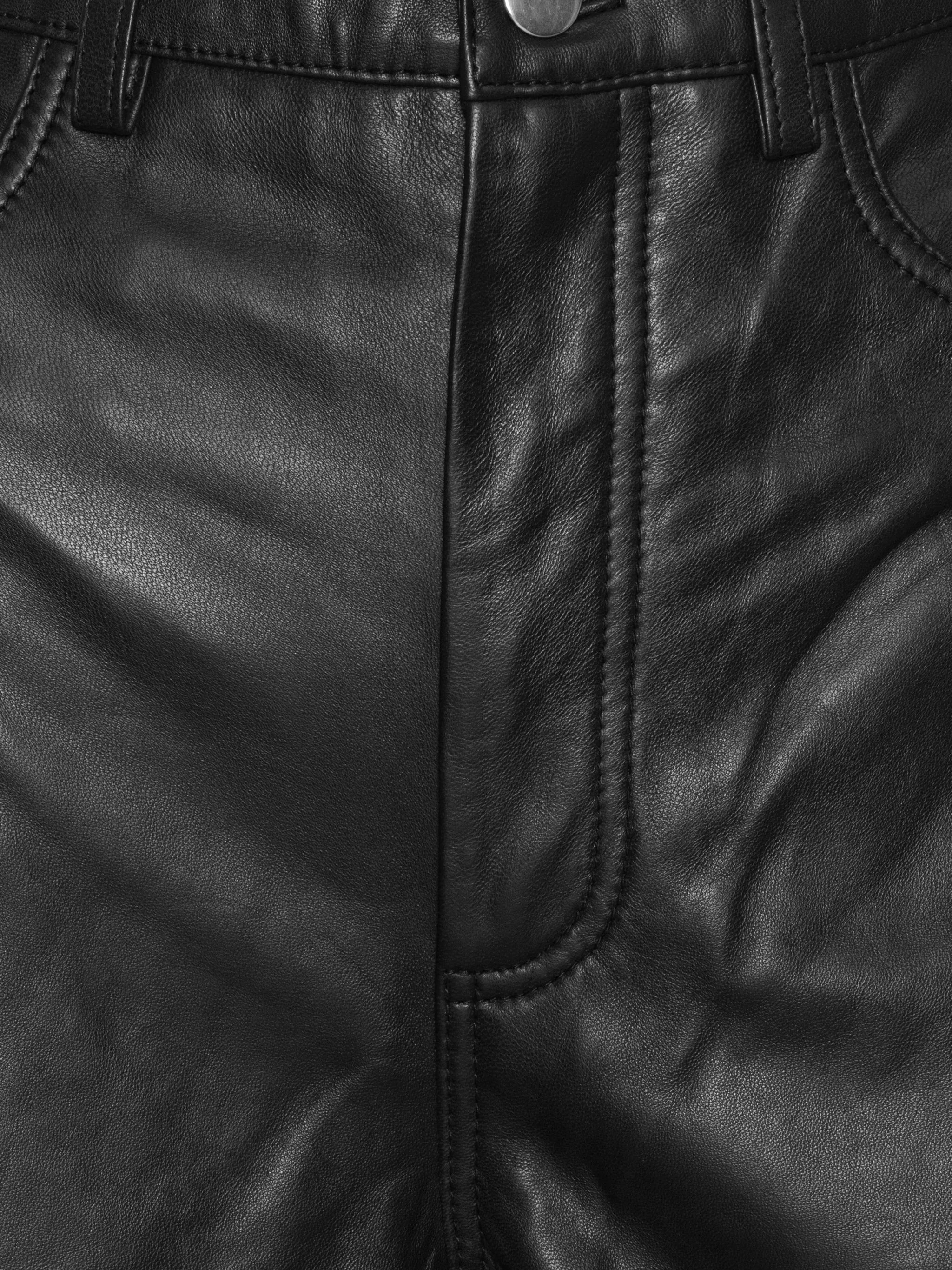 Barrel leg leather pants