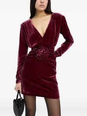 Silk velvet mini dress