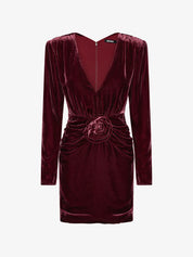 Silk velvet mini dress