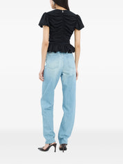 Ruched puff sleeve top