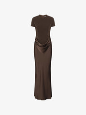 Capsleeve draped maxi