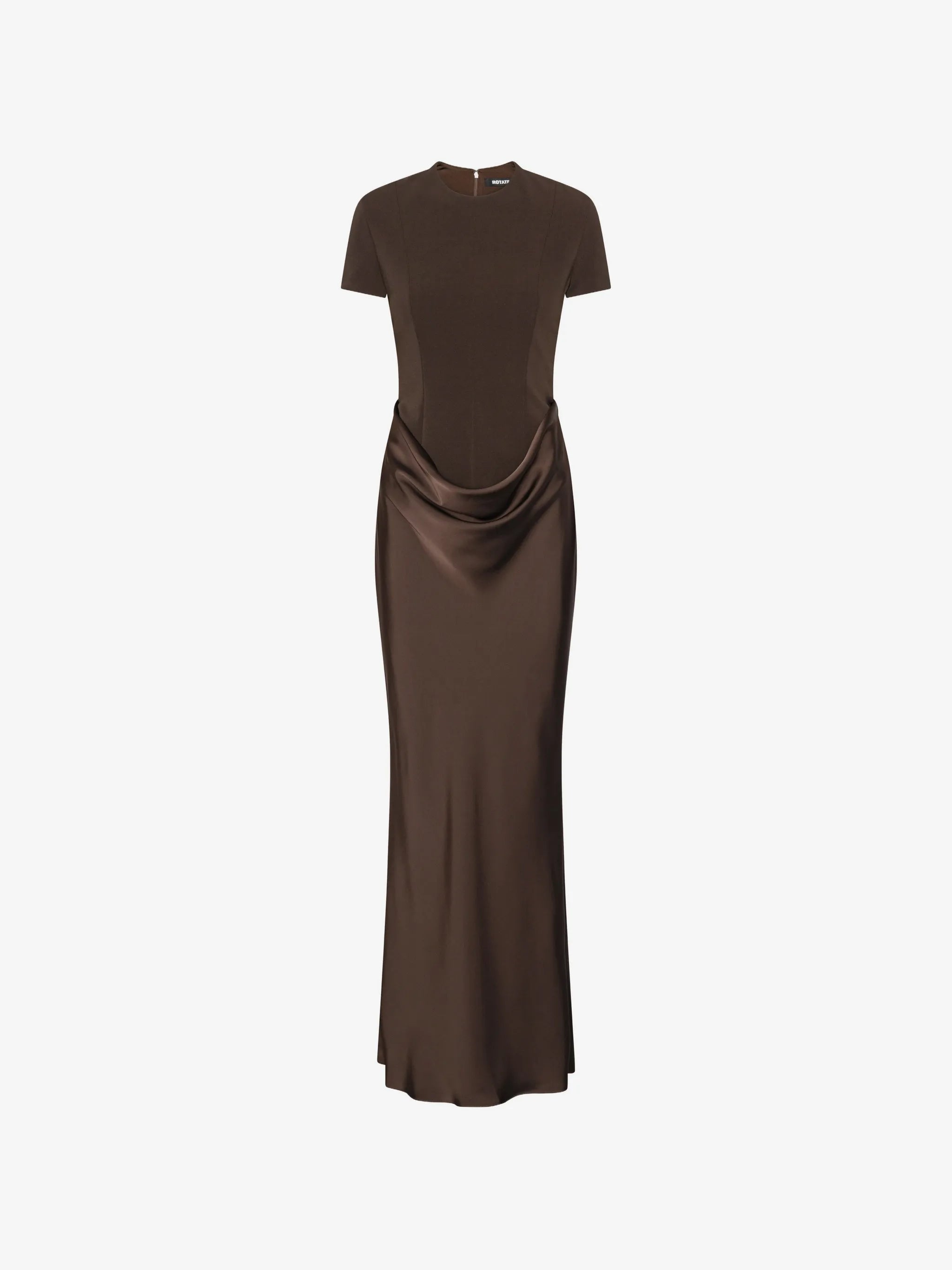 Capsleeve draped maxi
