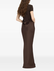 Capsleeve draped maxi