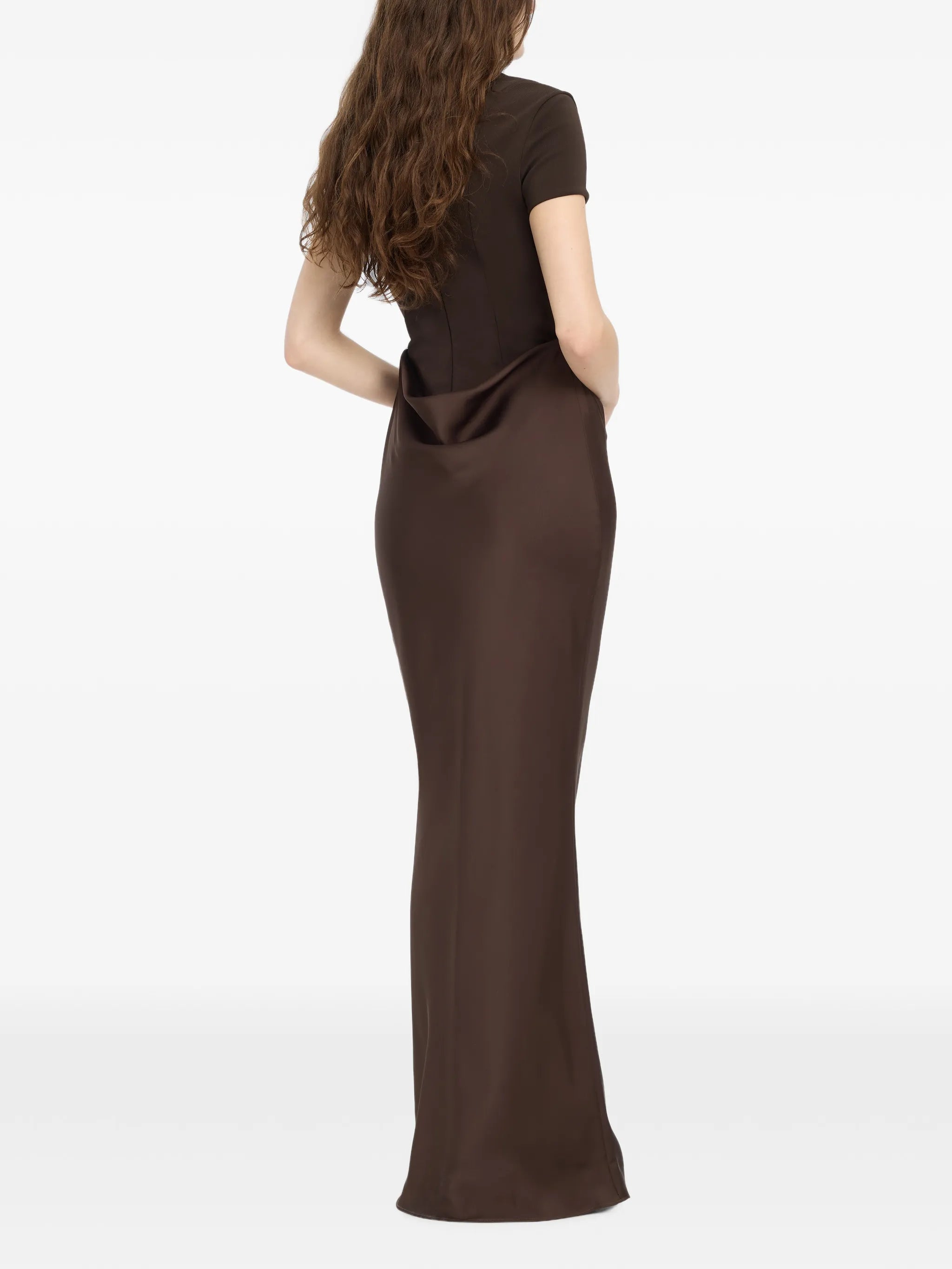 Capsleeve draped maxi