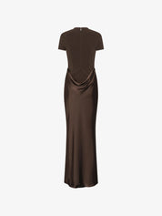 Capsleeve draped maxi