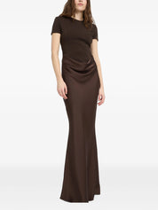 Capsleeve draped maxi