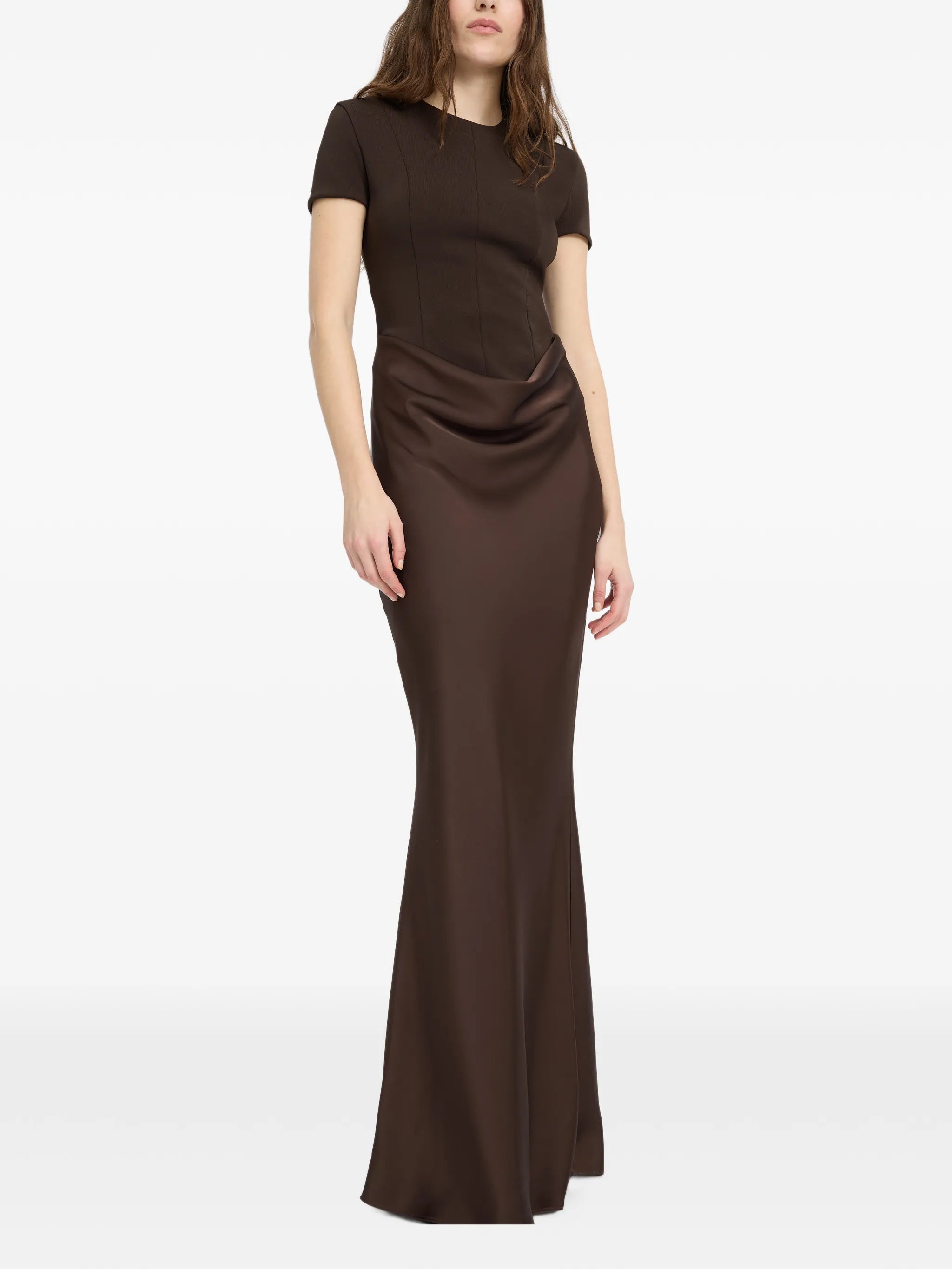 Capsleeve draped maxi