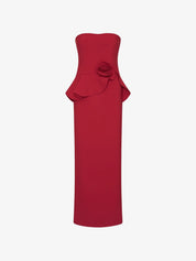 Long flower strapless dress