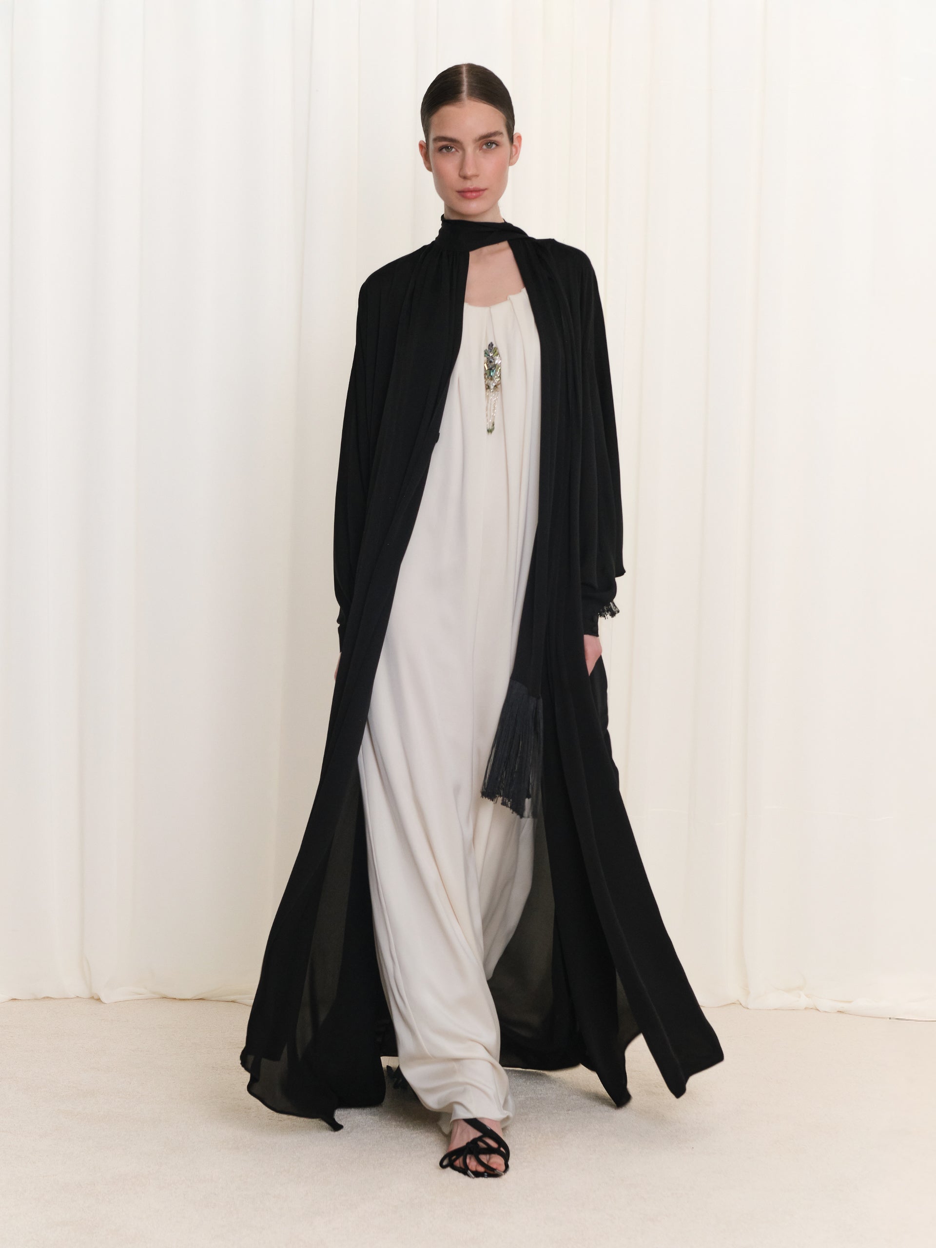 Black Abaya with Tassel Detail