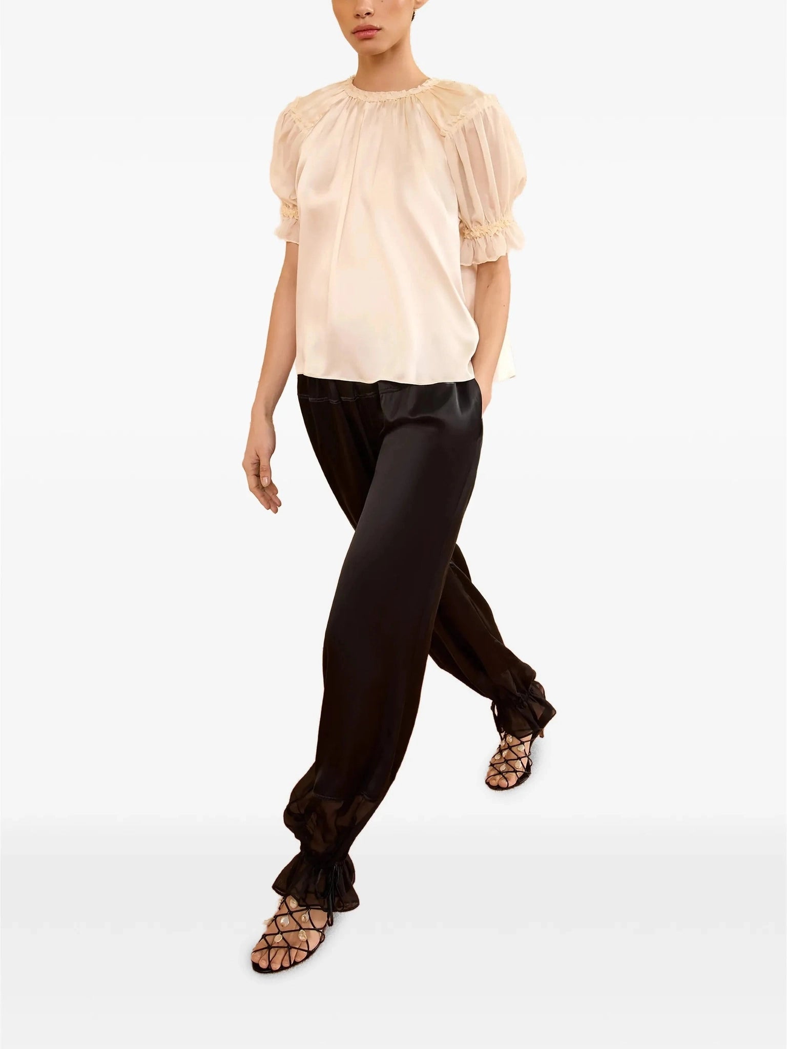 Camile silk cinched pant