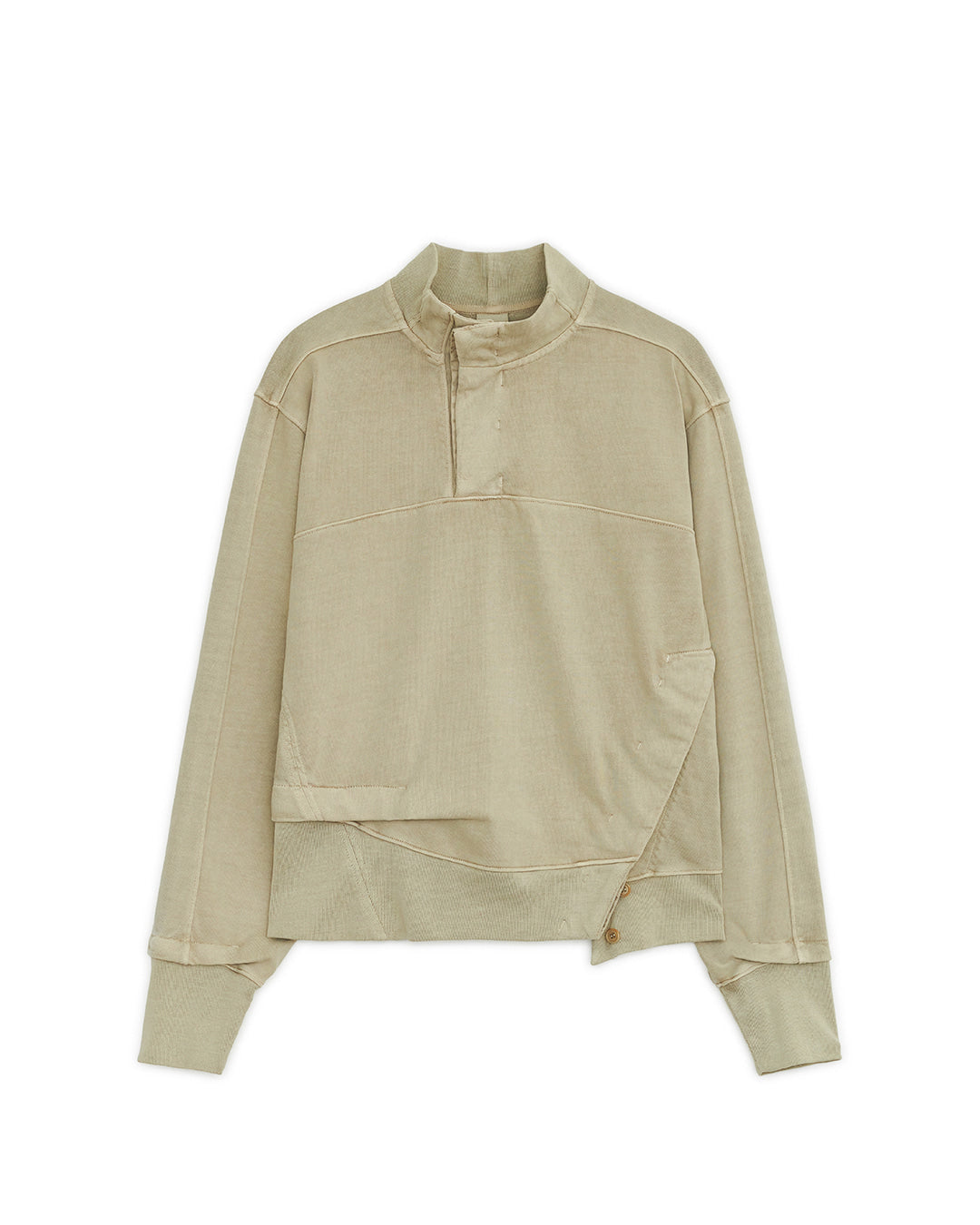 Slit buttoned pullover