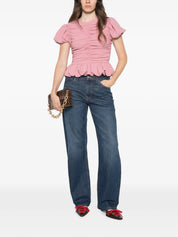 Ruched puff sleeve top