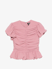 Ruched puff sleeve top