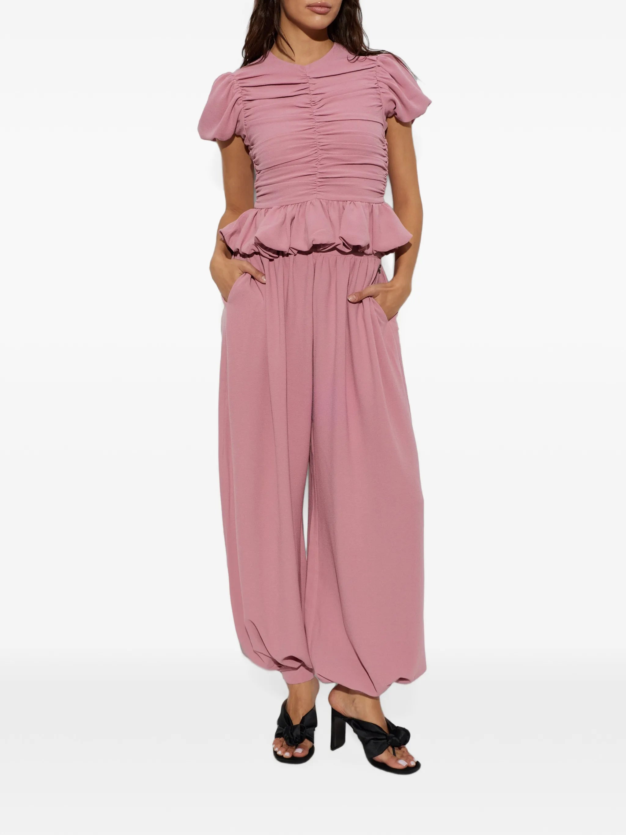 Balloon pleated pants