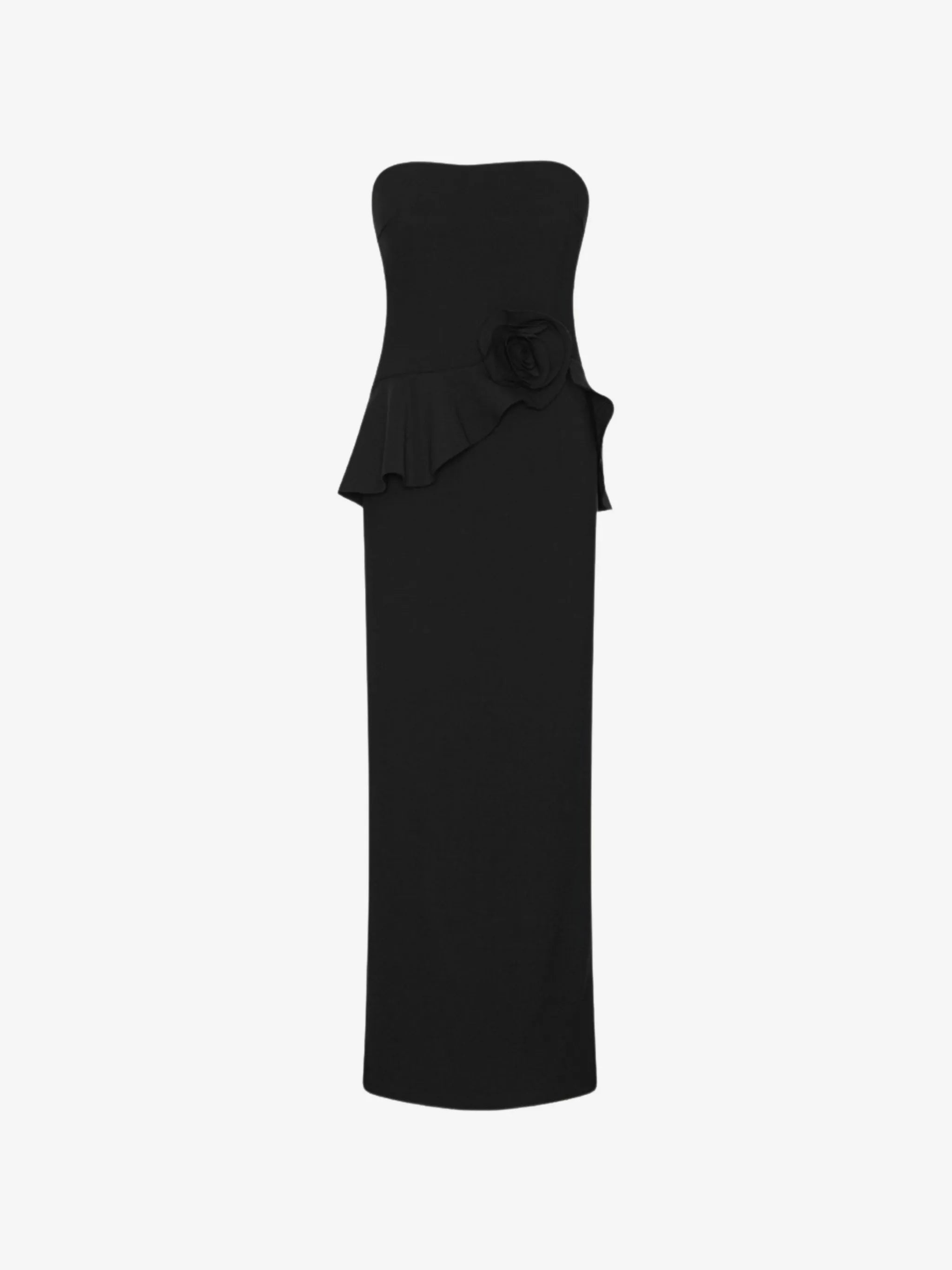 Long flower strapless dress