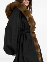 Faux fur collar coat