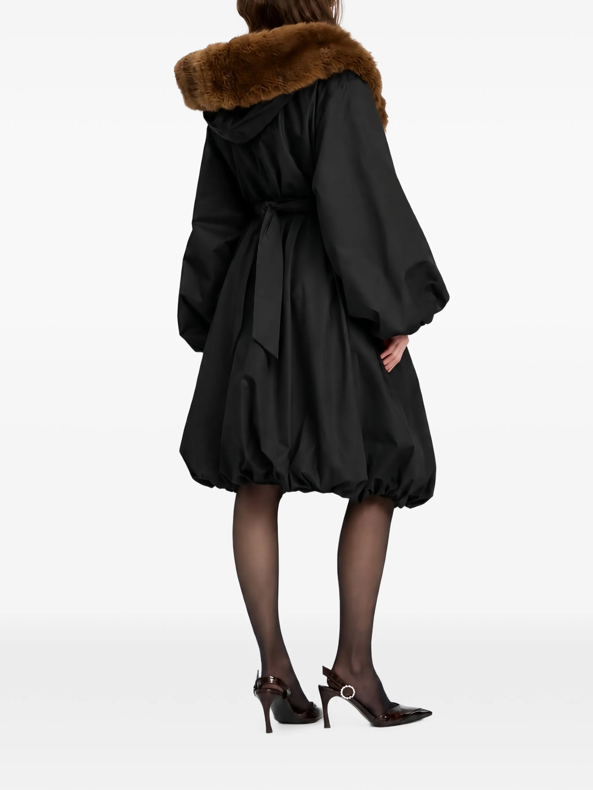 Faux fur collar coat