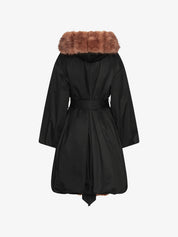 Faux fur collar coat
