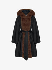 Faux fur collar coat