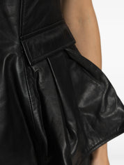 Peplum leather top