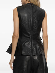 Peplum leather top