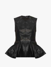 Peplum leather top