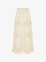 Fleur linen midi skirt