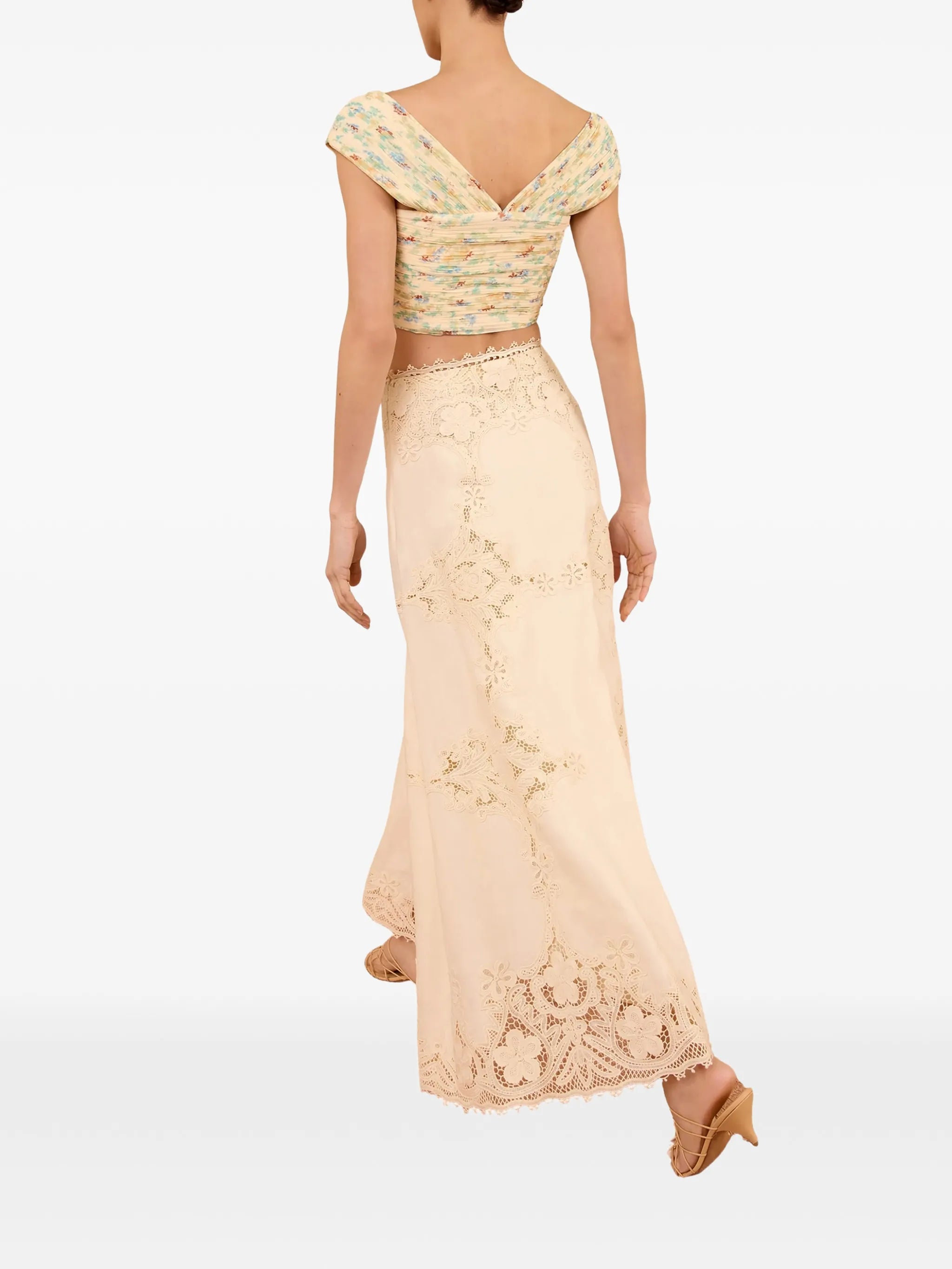 Fleur linen midi skirt
