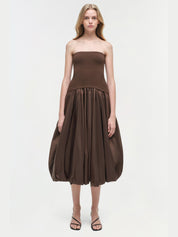 Izzy strapless taffeta midi dress
