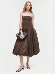 Izzy strapless taffeta midi dress