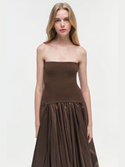 Izzy strapless taffeta midi dress