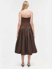 Izzy strapless taffeta midi dress