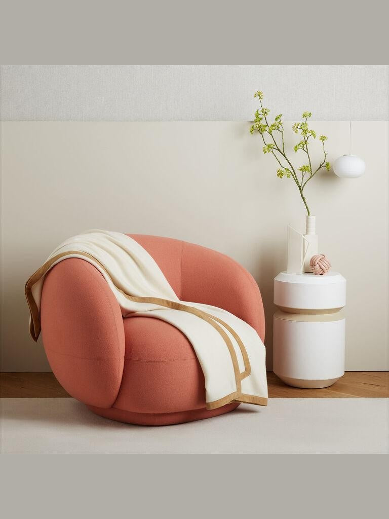 Cashmere suede throw plaide