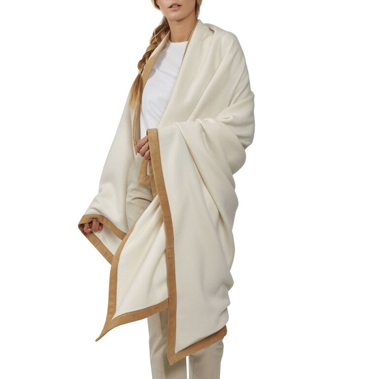 CASHMERE SUEDE THROW PLAIDE