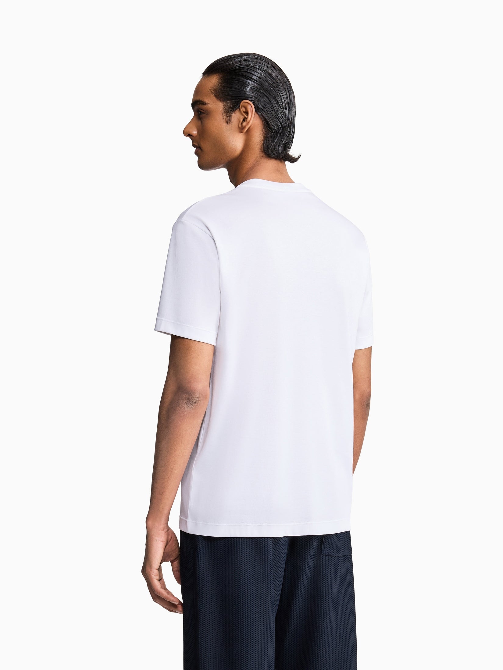 Short-sleeve cotton interlock T-shirt with logo