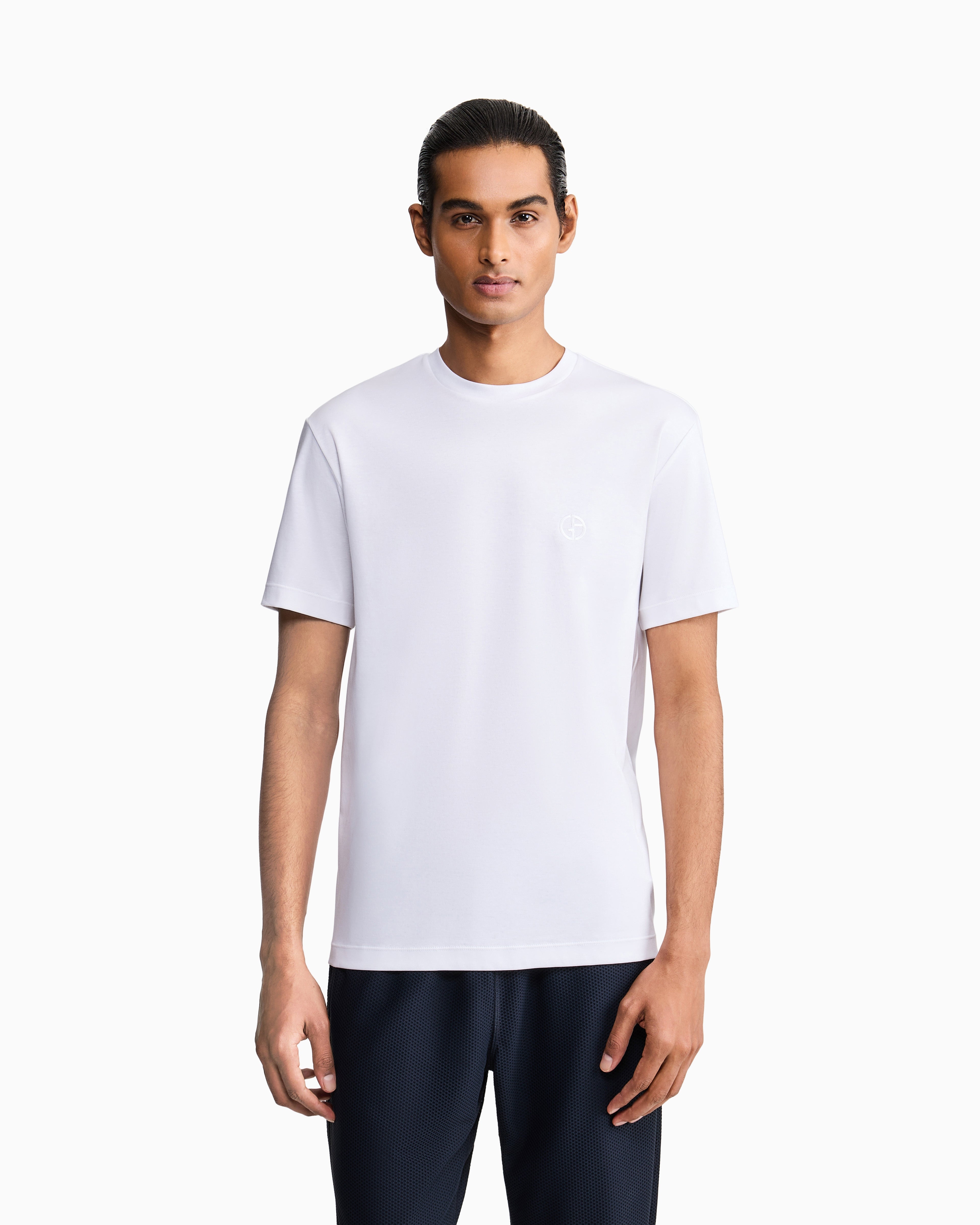 Short-sleeve cotton interlock T-shirt with logo