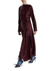 BURGUNDY MINIMALIST LONG DRESS