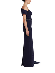 Giorgia Long Dress in Azurite with Multi-blues